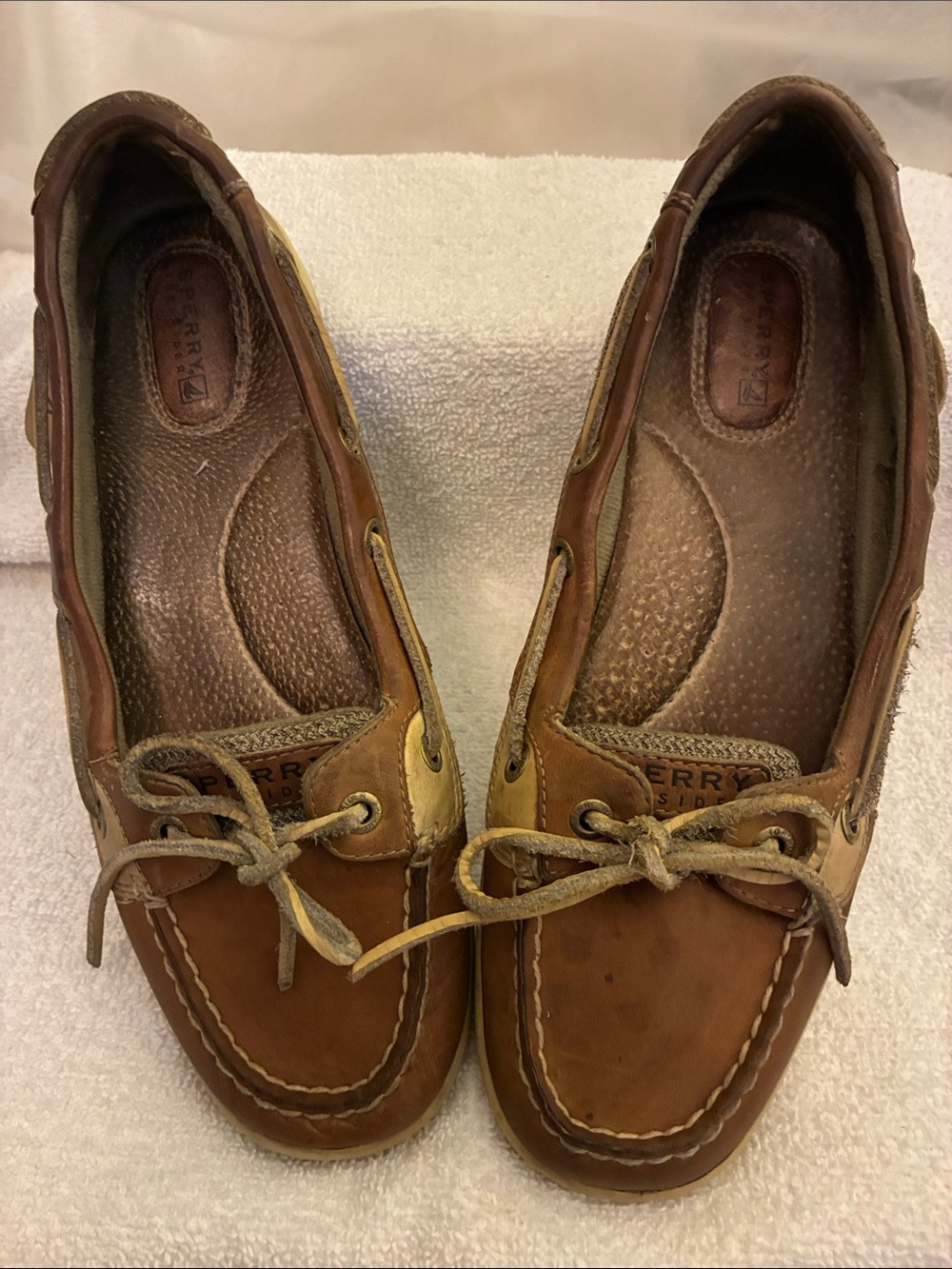 Sperry Top-Sider Angelfish Two-Tone Brown Leather Boat Shoes